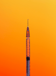 needle orange background 